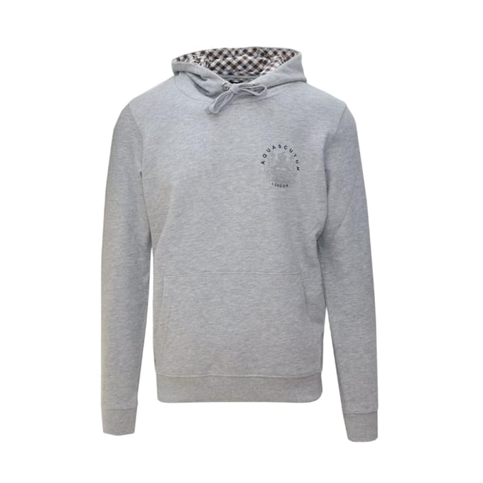 Aquascutum Heren Embleem Hoodie (Grijs)
