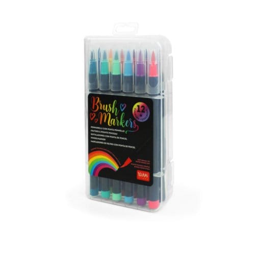 LEGAMI - Brush pennen - 12 kleuren - penseelpunt