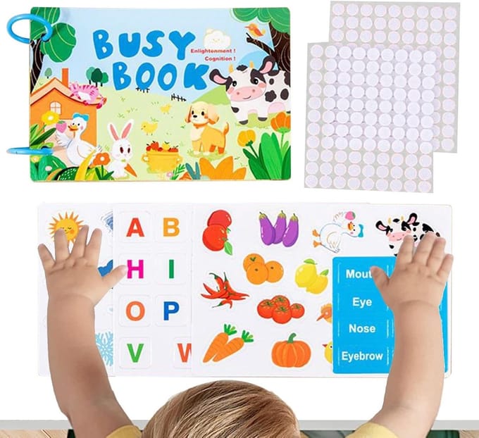 Activiteitenboek Kinderen - Educatief Leerboek - Cognitieve Ontwikkeling - Interactief en Sensorisch - 21 x 14 x 2 cm