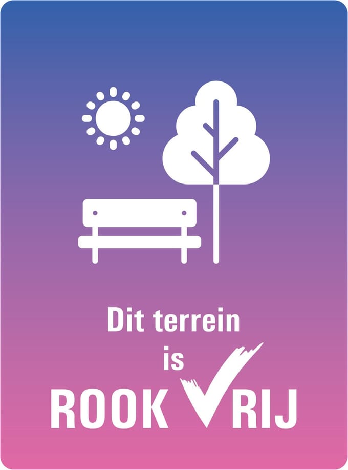 Rookvrij terrein sticker 400 x 300 mm