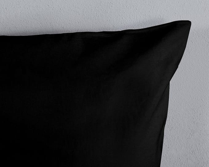 Pure dekbedovertrek effen kleur - Lits jumeaux 240x200/220 cm - Zwart - Microvezel