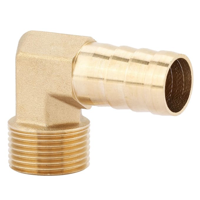 1 stuks 34  Mannelijke Draad Messing Elleboog Barb Koppeling Connector Slangfitting (19 mm)