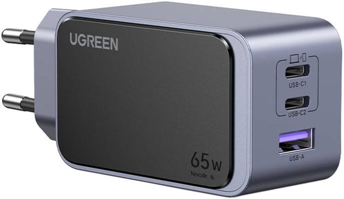 UGREEN Nexode S 65W GaN-oplader, compatibel met iPhone 17/16/15, MacBook, iPad Pro, Pixel 9, Samsung Galaxy S24/S23, Tab A8/S8, enz.