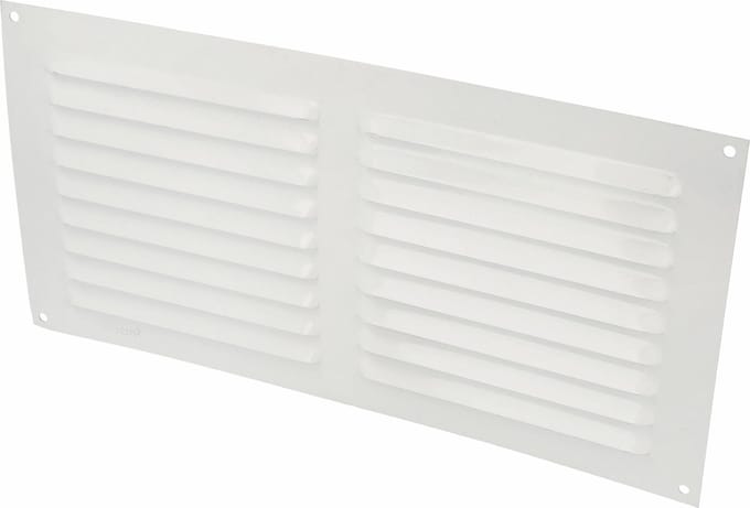 AMIG Ventilatierooster/muurrooster - 150 x 300mm - aluminium - wit - schoepenrooster