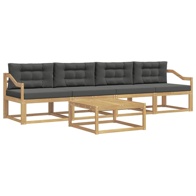 vidaXL - Buiten - bank - set - 4 - st - 4-zits - Wit - en - antracietkleurig