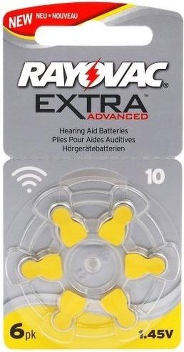 Rayovac Extra Advanced 10 Hoorbatterijen PR70 Geel – 6 Stuks
