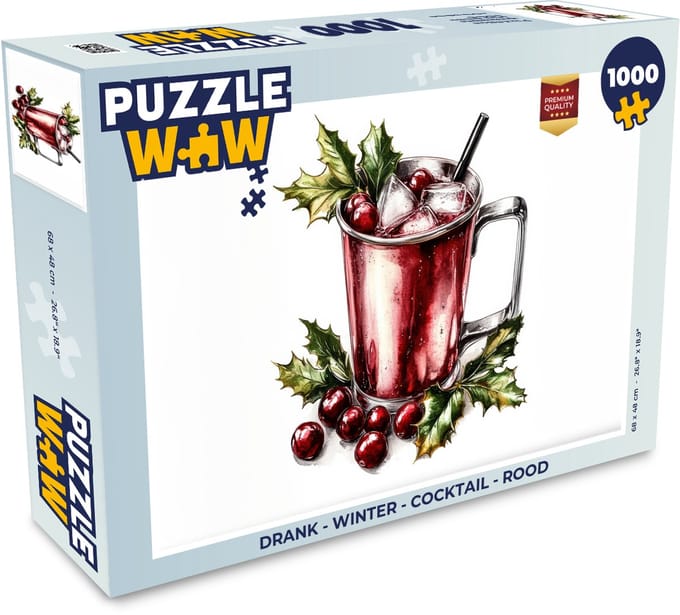 Puzzel Drank - Winter - Cocktail - Rood - Legpuzzel - Puzzel 1000 stukjes volwassenen