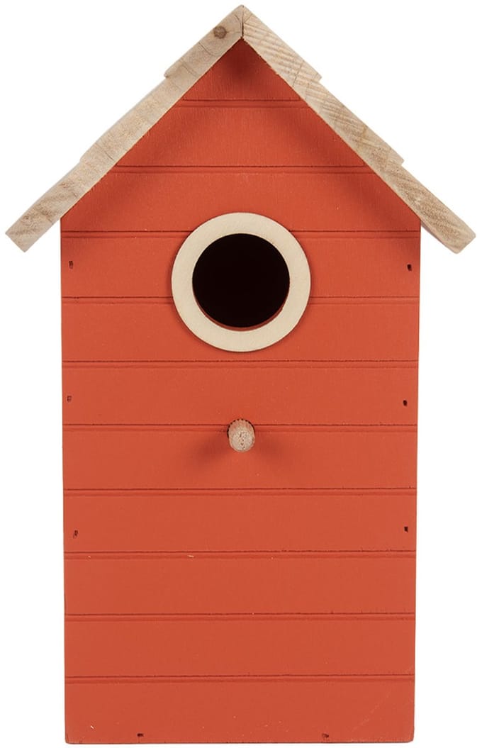 Clayre & Eef Decoratie Vogelhuis 15x10x22 cm Rood Hout
