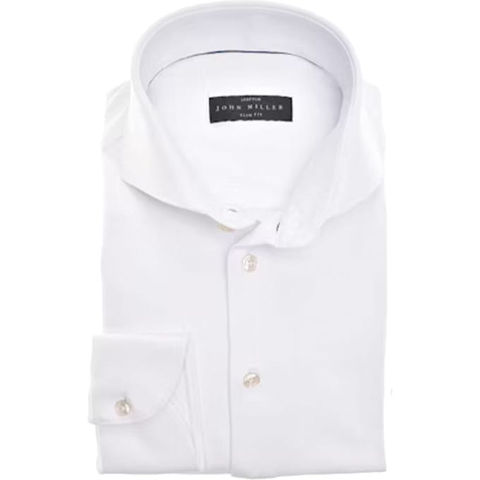 John Miller Slim Fit Lange Mouw Overhemden Wit 5346516
