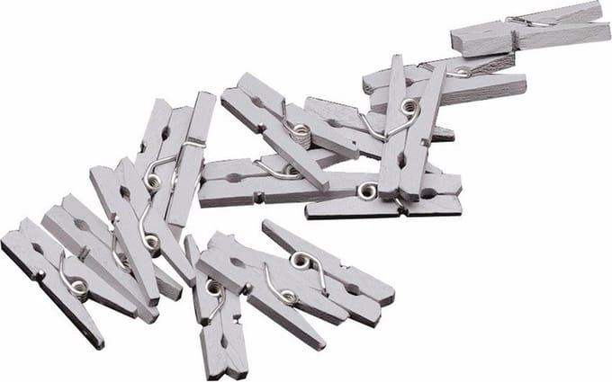100x Mini knijpertjes zilver - 2 cm - kleine/ mini knijpers