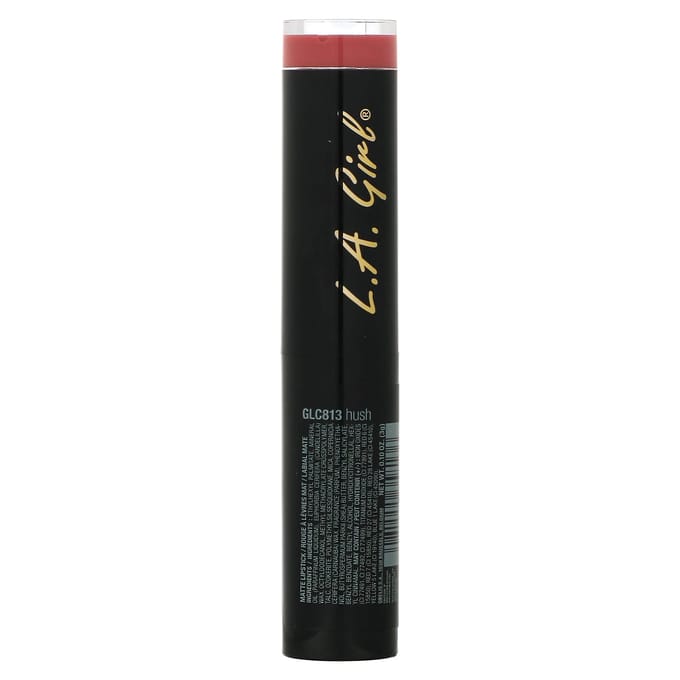 L.A. Girl, Matte Flat Velvet Lipstick, Glc813 Hush, 3G(0.1Oz) black