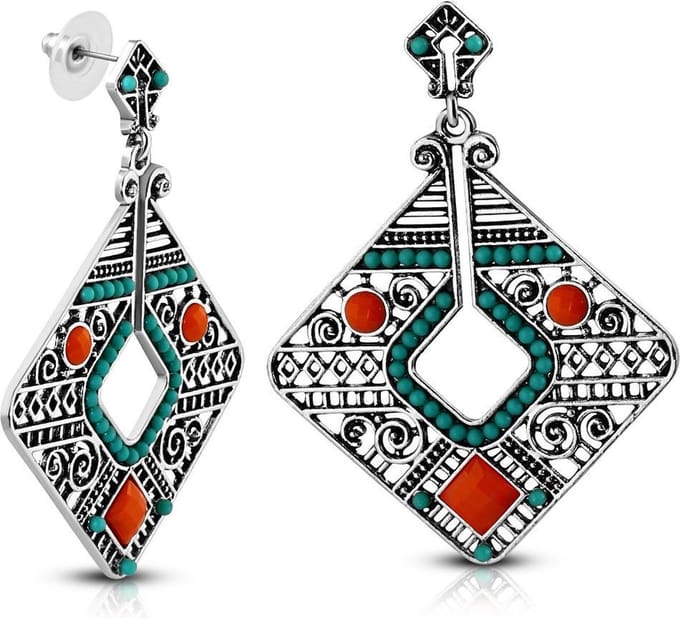 Montebello Oorbellen Vintage FEF308 - Bijoux - Boheems - 65x36mm