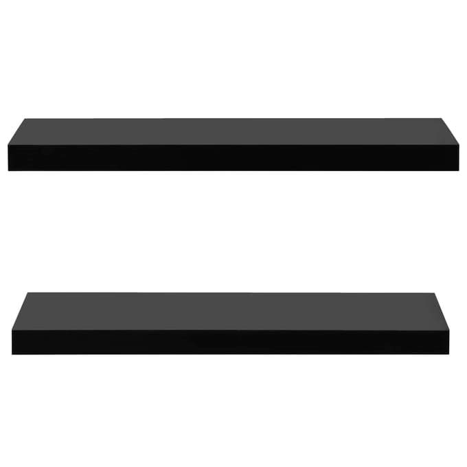 vidaXL - Wandschappen - zwevend - 2 - st - 80x20x3,8 - cm - zwart