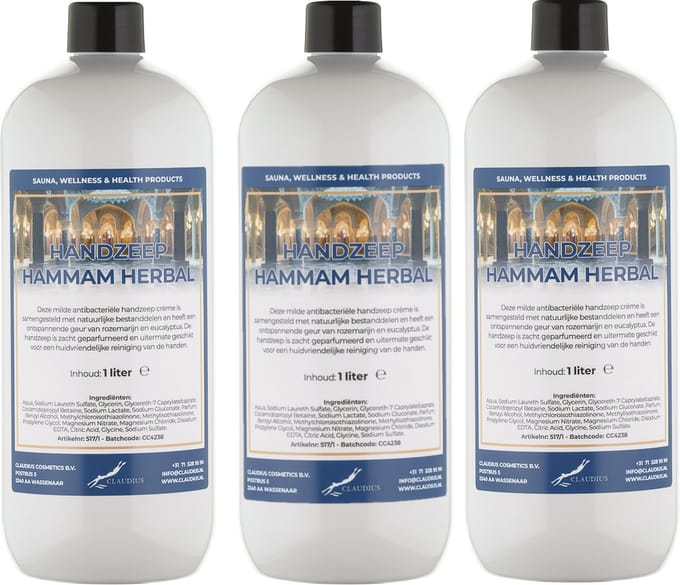 Handzeep Hammam Herbal 1 liter - set van 3 stuks