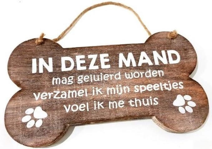 Wandbord Hangend - In deze mand mag ...(BOT).