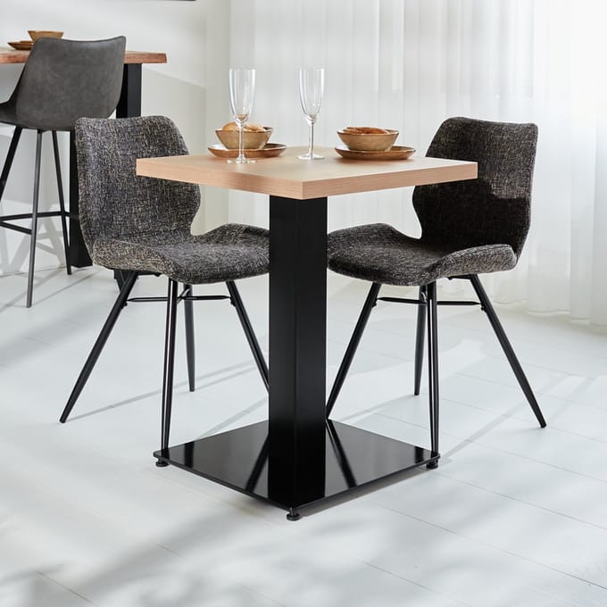 Bistrotafel Robin vierkant melamine rustiek eiken 60 x 60 x 3,8 cm
