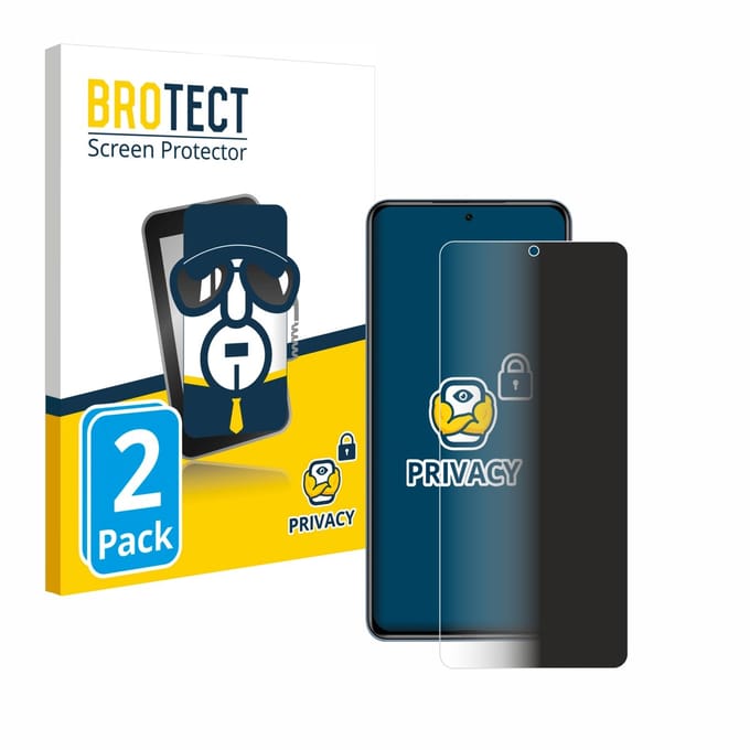 BROTECT - privacy screenprotector voor Xiaomi Poco F3 - Folie Beschermfolie Blauwlichtfilter 2 Stuks