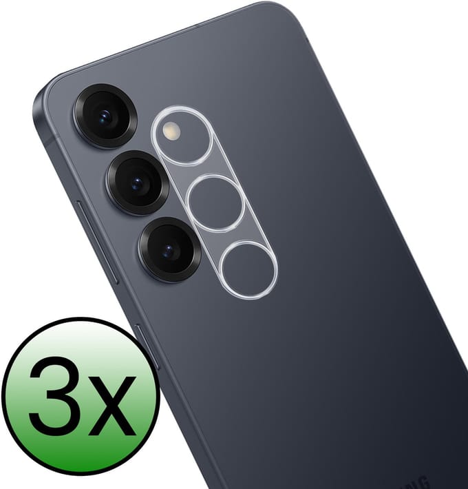 Camera Lens Protector - 3 Stuks Geschikt voor Samsung Galaxy S26 Plus - Camera Screenprotector Beschermglas - Gehard Glas - Tempered Glass - Screen Protector