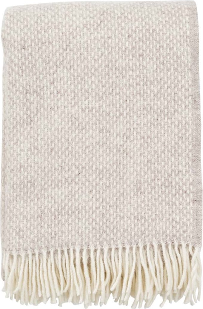 Klippan Preppy - Plaid - Wollen plaid - Beige en Wolwit - 100% Wol - 130cm x 200cm