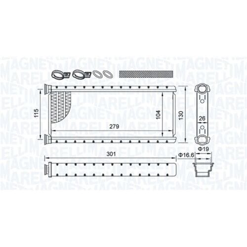 Warmtewisselaar, interieur verwarming MAGNETI MARELLI 350218514000