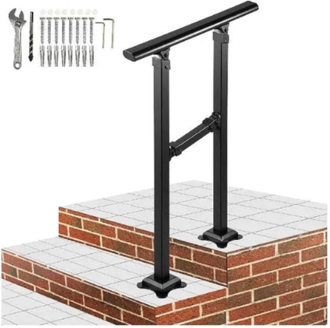Collox trapleuning - Balustrade - 2 stappen - voor buiten - trapleuning zwart