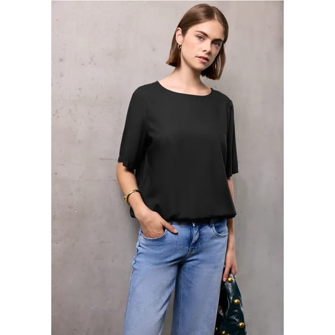 Blouseshirt met elastische zoom