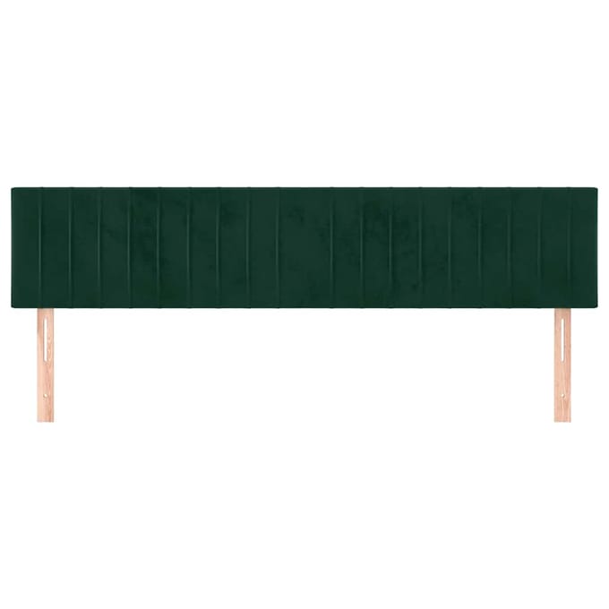 vidaXL - Hoofdborden - 200x5x78/88 - cm - fluweel - donkergroen