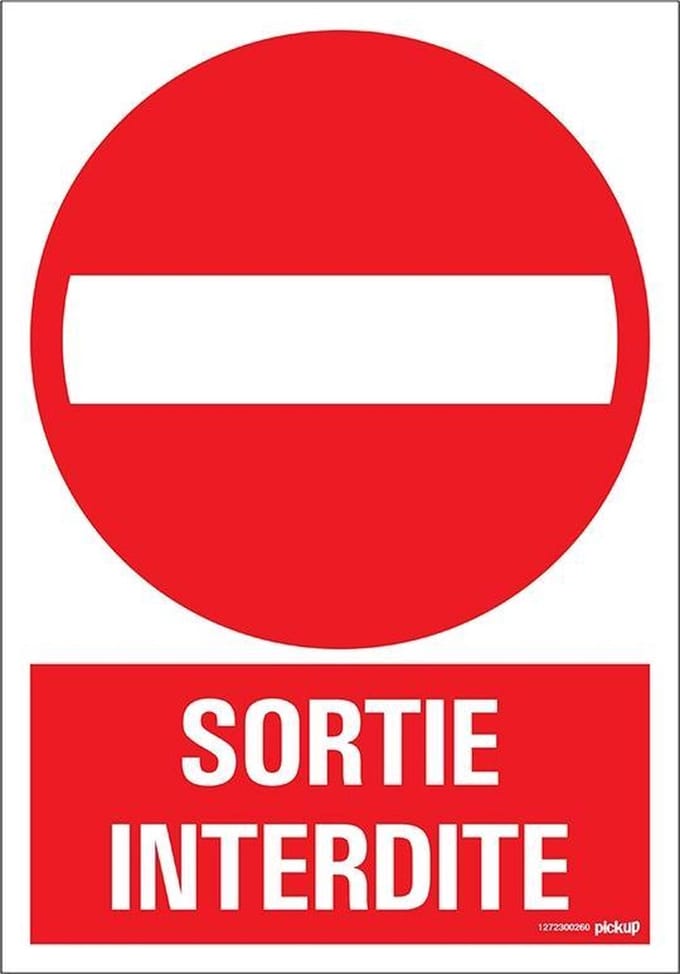 Pickup bord panneau 23x33 cm Combi - Sortie interdite