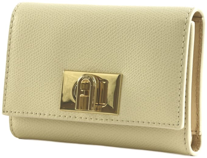 FURLA Leren Portemonnee 1927 Compact Wallet Panna Crème