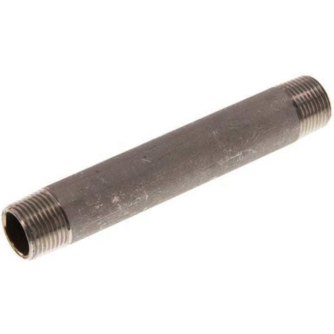 R 3/8'' RVS Dubbele Pijpnippel 20 Bar DIN 2982 - 100mm