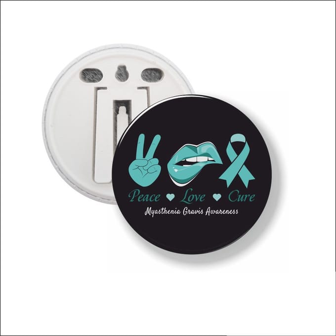 Button Met Clip 58 MM - Myasthenia Gravis Awareness