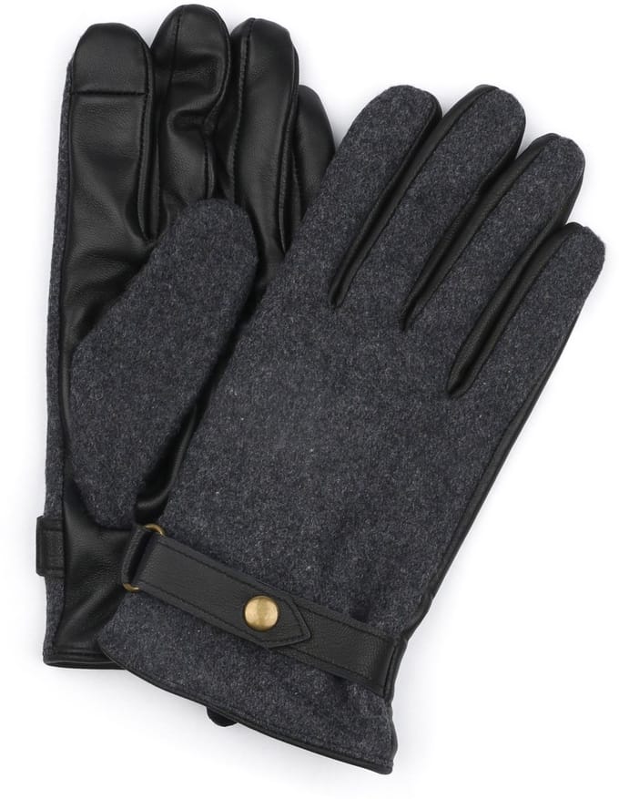 Suitable Handschoen Wool Leer Antraciet Zwart - Maat 10.5 - Heren