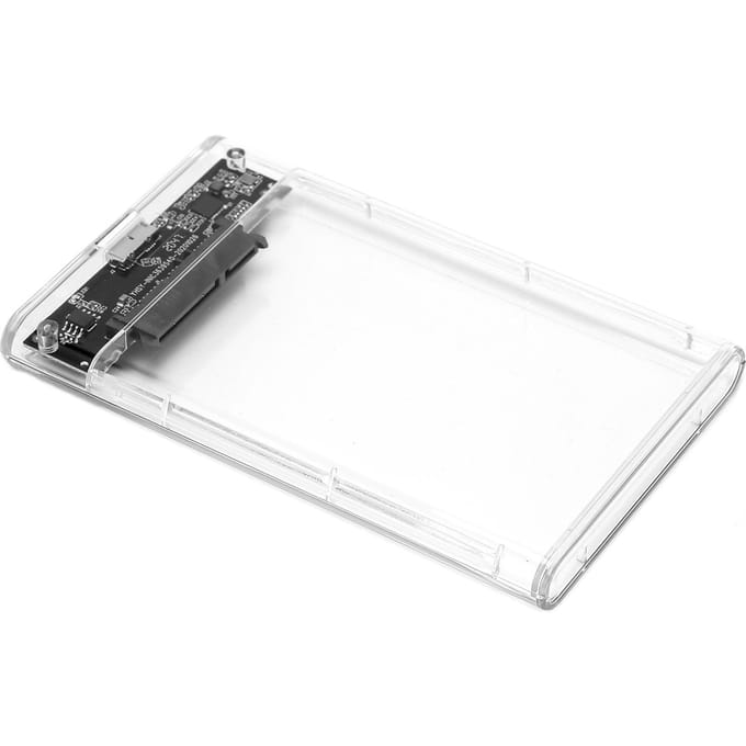 Boîtier SSD transparent 2,5 pouces SATA avec port série USB 3.0 haute vitesse pour disque dur mobile (Pas white
