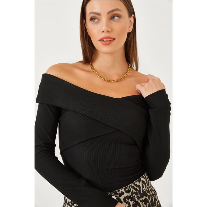 Strapless Textuur Ribbels Blouse
