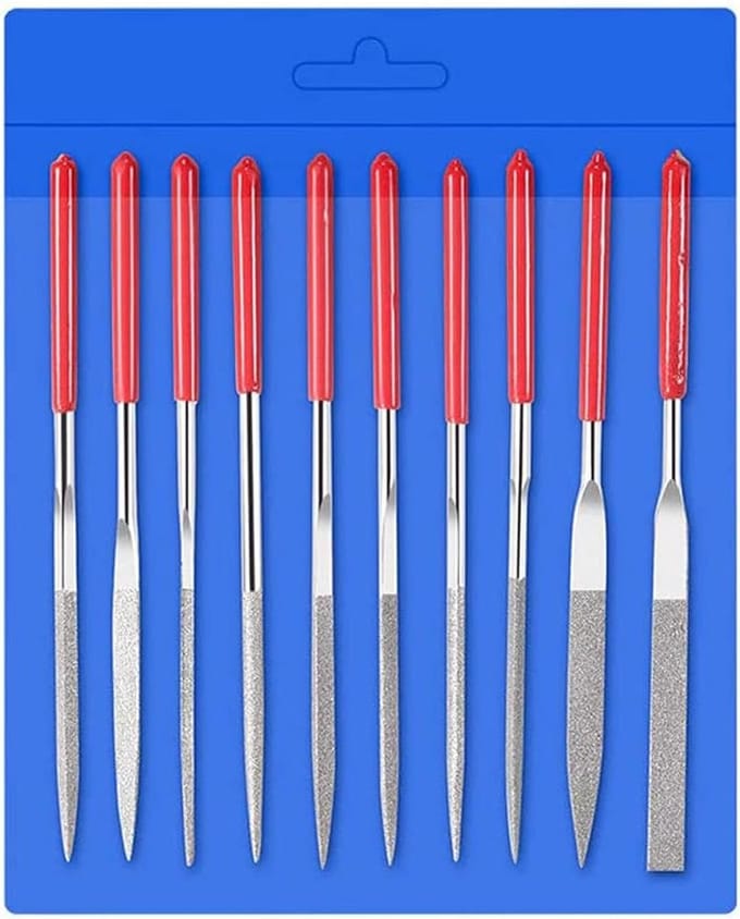 Diamant Naaldvijl Set - Mini Vijlen - Precisiewerk - 10 Delige Set - 3 x 140mm
