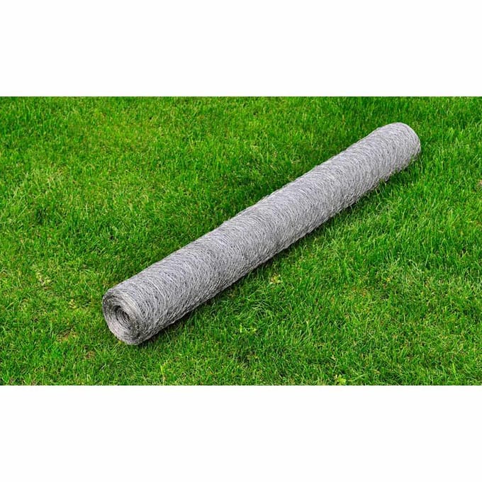 vidaXL Kippengaas 25x1 m gegalvaniseerd staal zilverkleurig