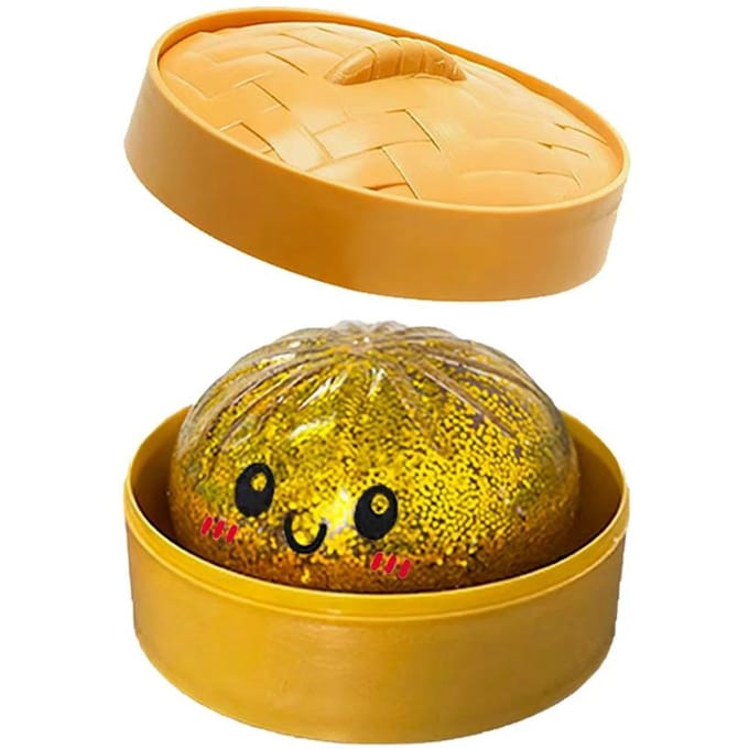 3 soorten Glitter Dumpling Glitter Dumpling Squishy met Doos Dumplings Sensorisch Knijpspeelgoed voor Stressverlichting