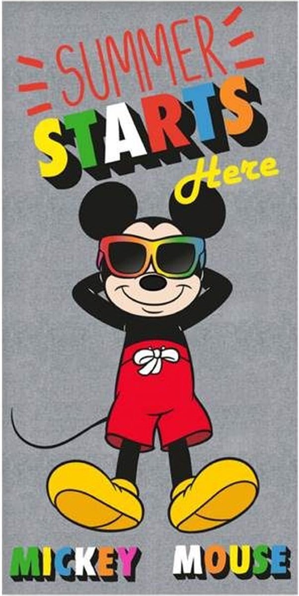 Mickey Mouse strandlaken Summer 70 x 140 cm grijs