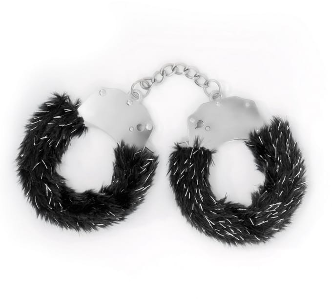 Crushious - Spangle - Metalen Handboeien met Pluche - Zwart