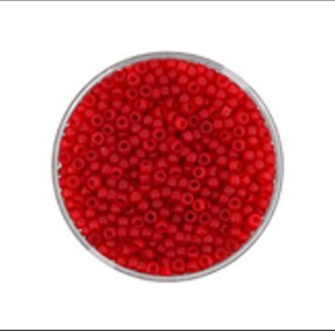 9660-314 Jap. Miyukirocailles - 2,2mm - transp.mat light siam - 12 gram