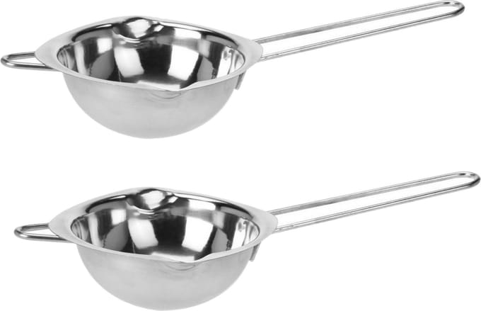 Excellent Houseware Smeltpan - 2x - D14 cm - RVS - incl. schenktuit - au bain marie