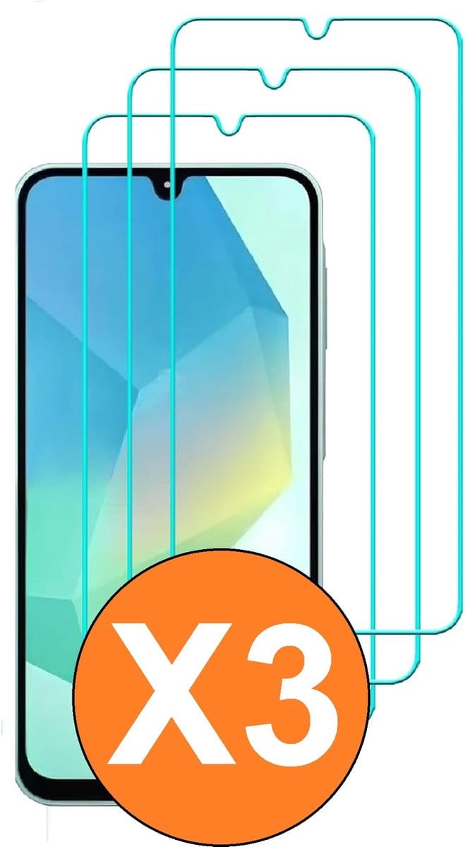 Screenprotector geschikt voor Samsung Galaxy A16 5G - gehard glas Tempered Glass - 3 Stuks
