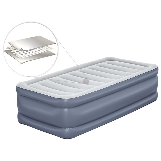 Tritech Twin Luchtmatras met Ingebouwde AC Pomp en Antimicrobiële Coating 1,91 m x 97 cm x 51 cm