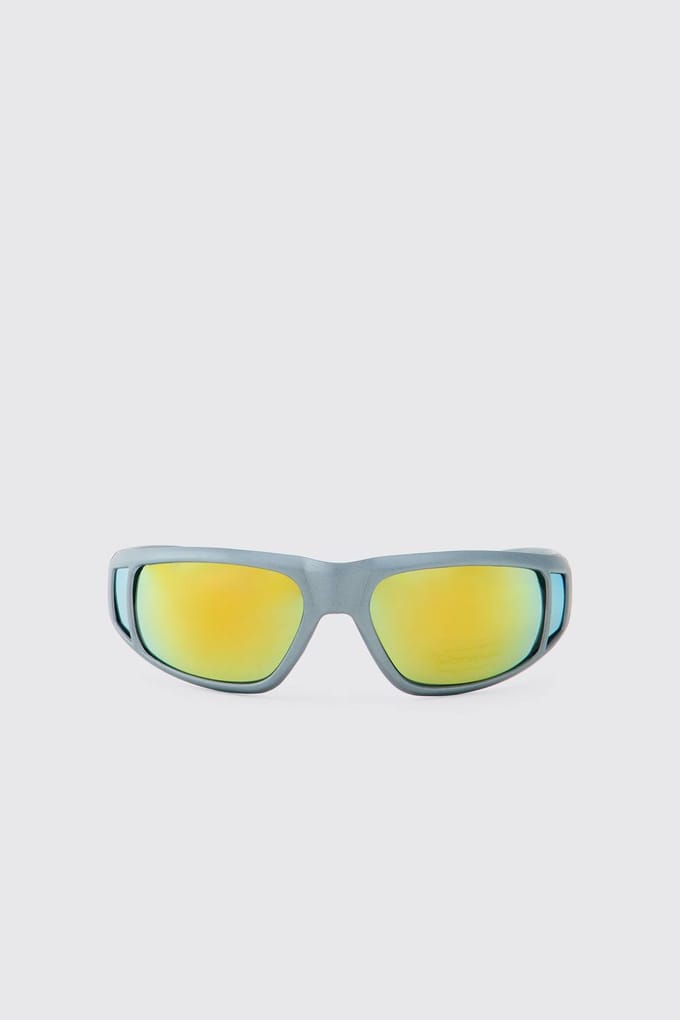 Sportieve Plastic Getinte Zonnebril | Grey