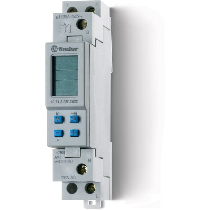 Finder Digitale Wekker Timer Schakelaar 16A 230V DIN Rail - 12.71.8.230.0000