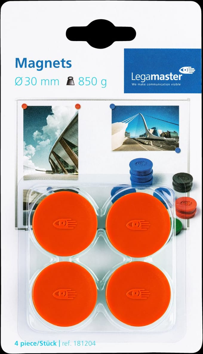 Whiteboardmagneten 30mm Lega Rood