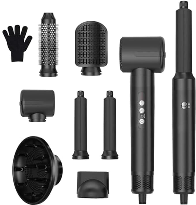 Haarstyler - Heteluchtborstel - Haar Stijlen - 7-in-1 Multifunctioneel - 1400 W - Zwart