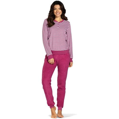 Badstoffen pyjama rood Comtessa - Rood - Maat - 46