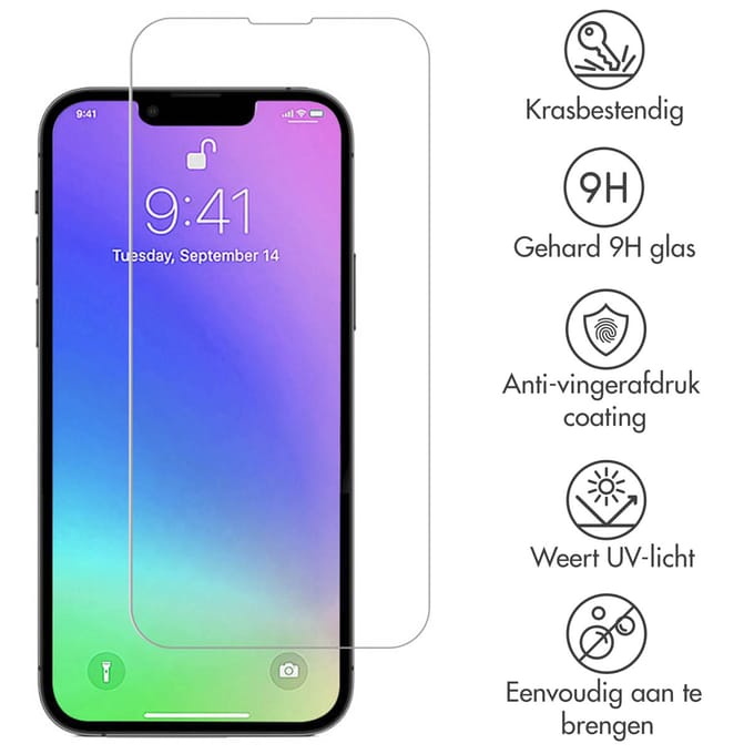 Accezz Screen Protector - Geschikt voor Apple iPhone 13 Mini - Gehard Glas Screenprotector