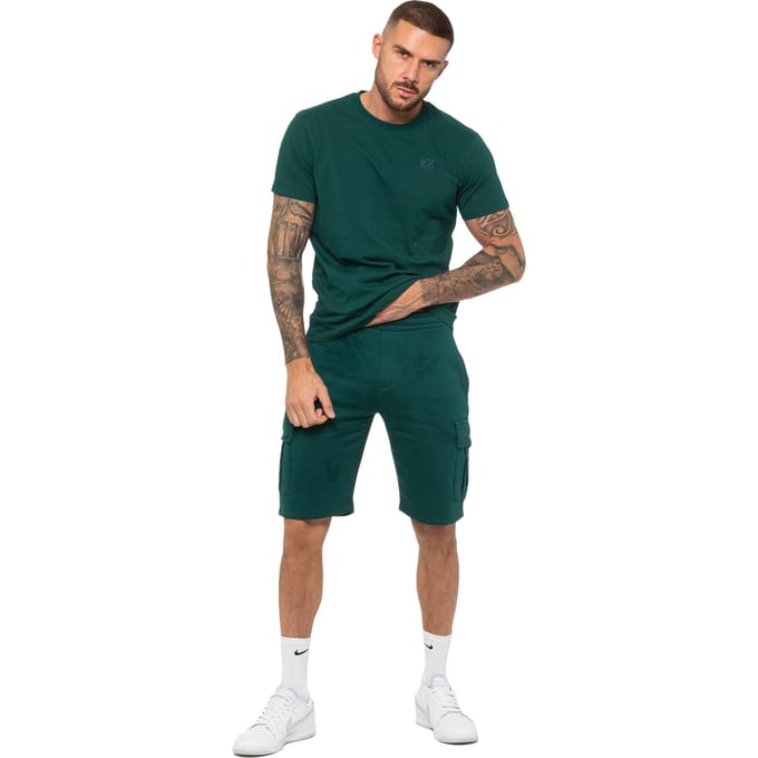 Enzo | Heren T-shirt Trainingspak Met Korte Broek Set - Groen